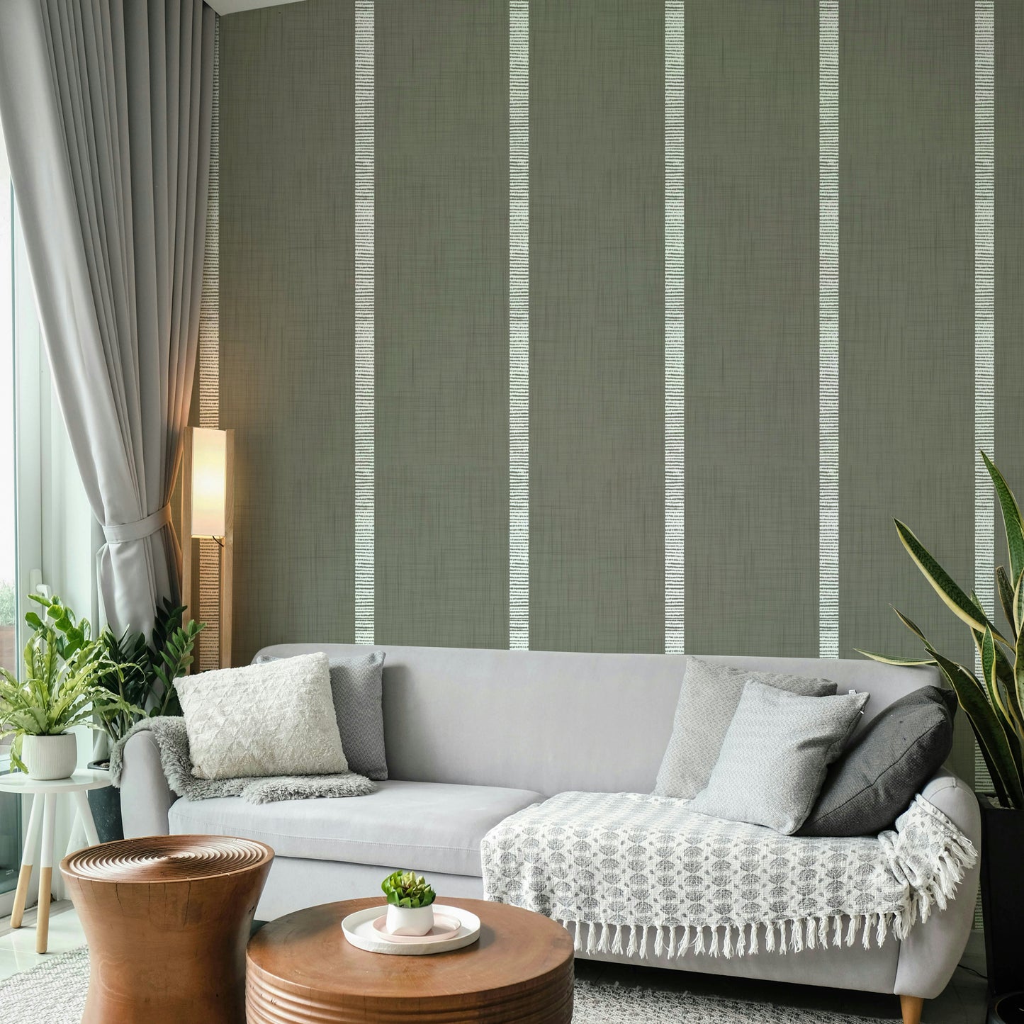 Muted grey stripe wallpaper


