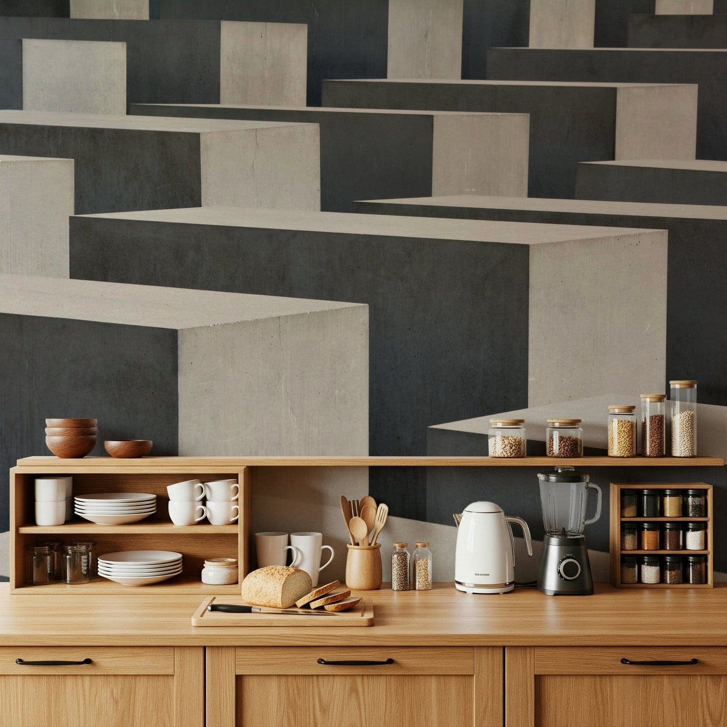 Concrete Geometry Wall Mural -2248764