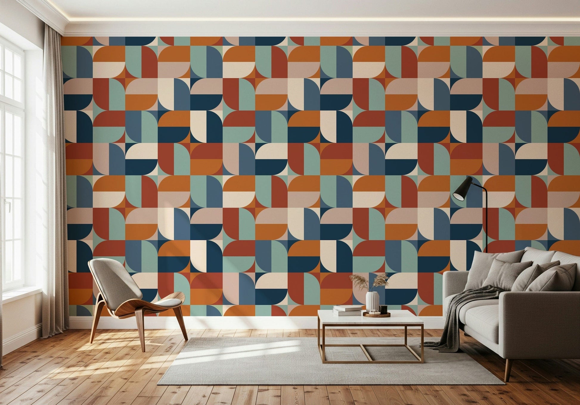 Unique Modern Curves wall art, repeating pattern, curved lines, home decoration.