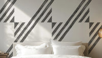 Modern geometric black and white wallpaper design
