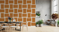 Modern Geometric Color Block Terracotta Cream Wallpaper⁠