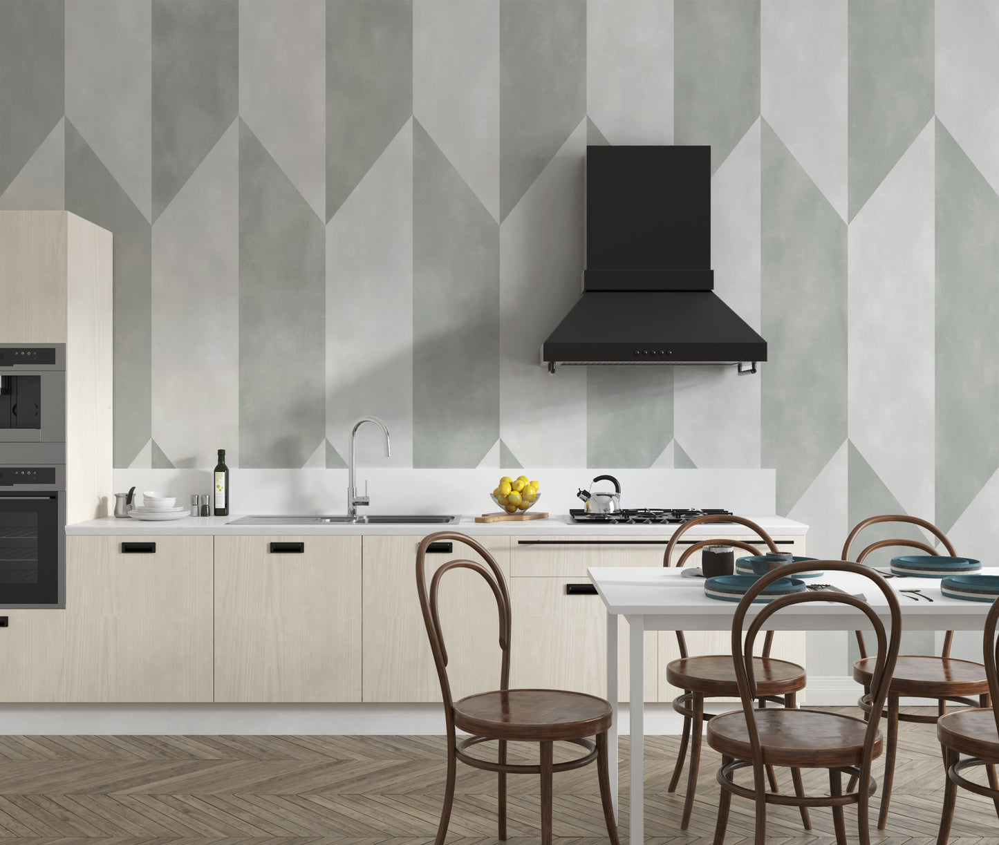 Subtle gray geometric wallpaper for modern spaces
