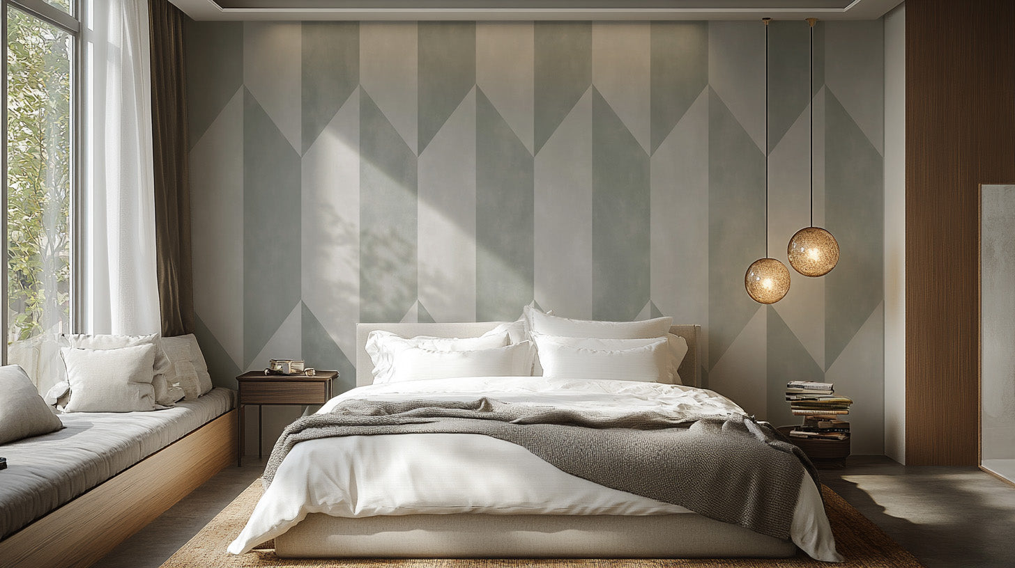 Elegant gray geometric wallpaper for contemporary walls
