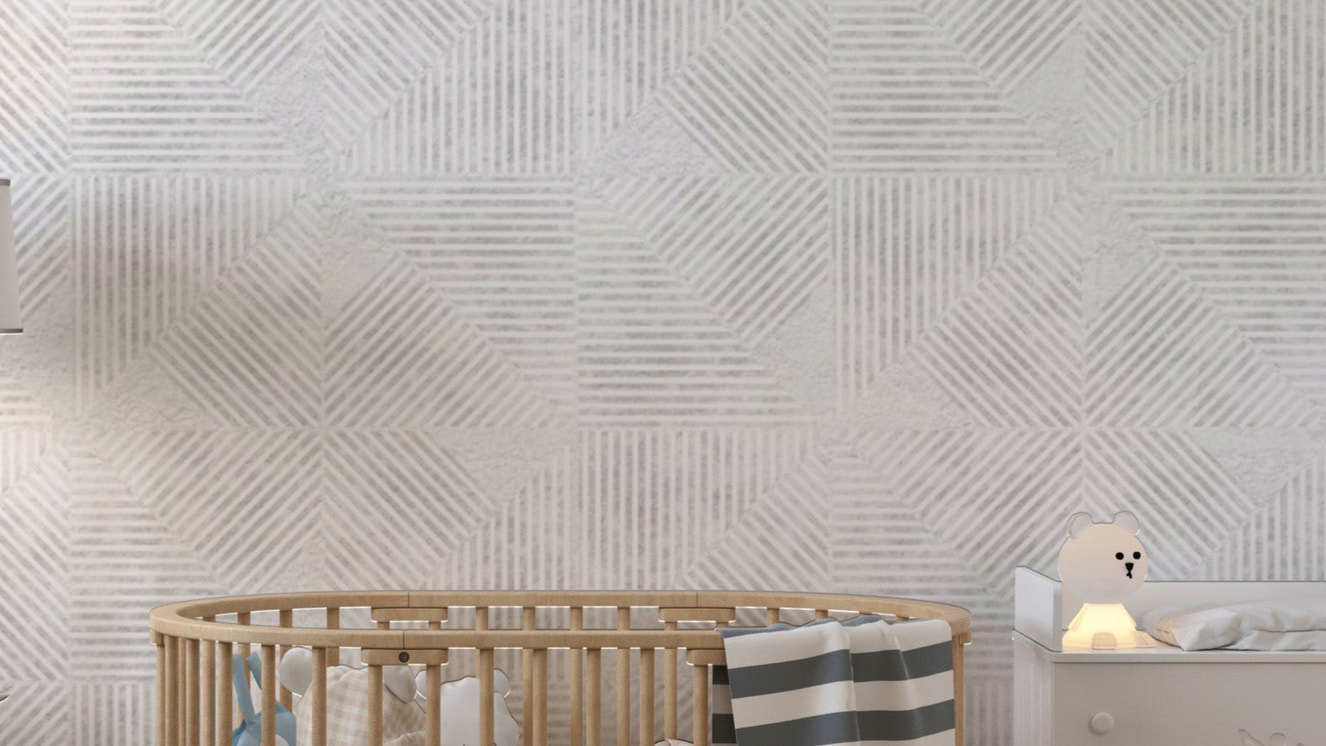 Modern grey geometric wallpaper with line patterns
