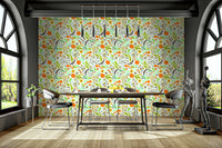 Stylish wallpaper with meadow-inspired floral motifs

