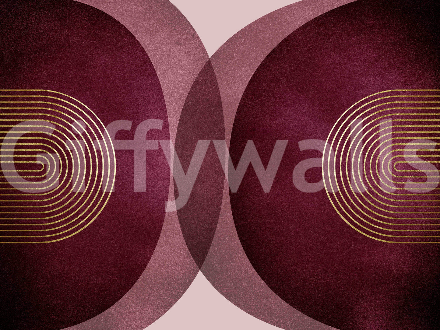 Moderne midt århundrede bordeaux vægmaleri