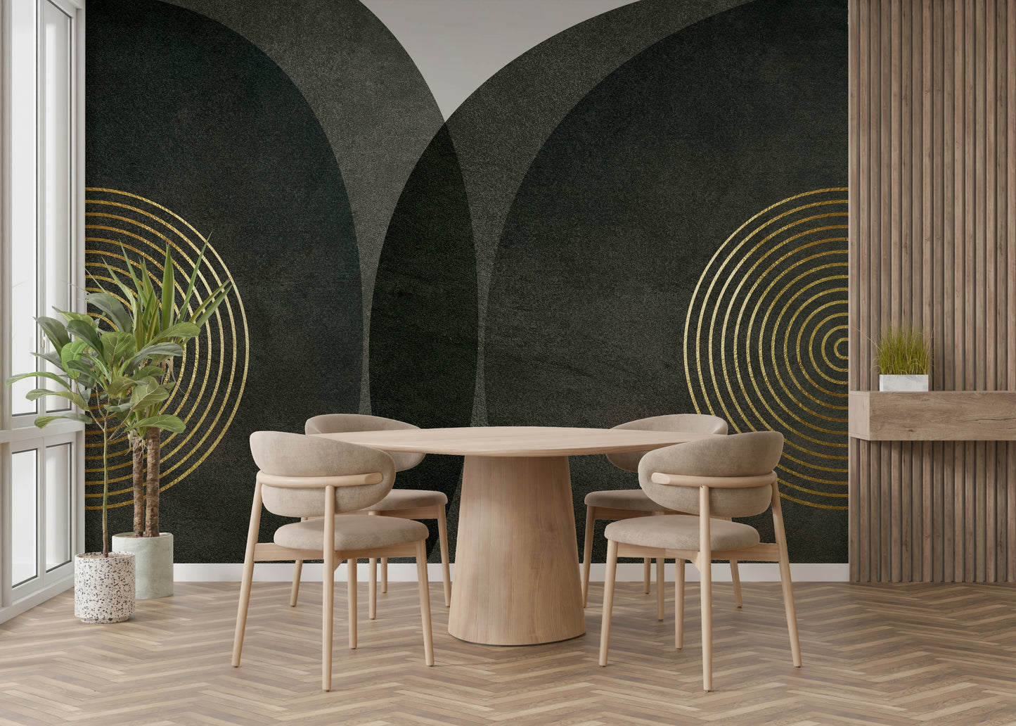 Murale murale au charbon de bois moderne du milieu du siècle