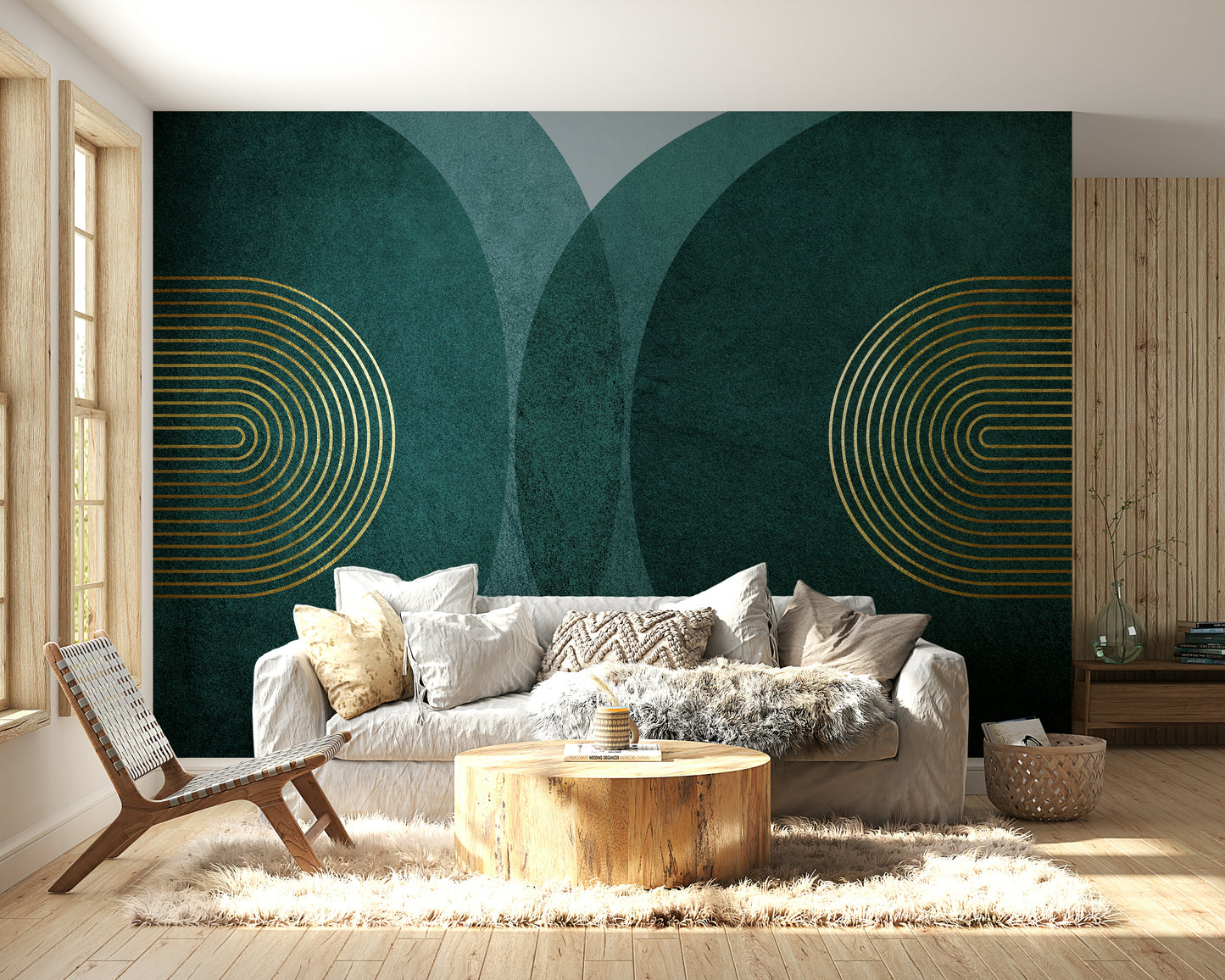 Modern Mid Century in Teal Wall Mural