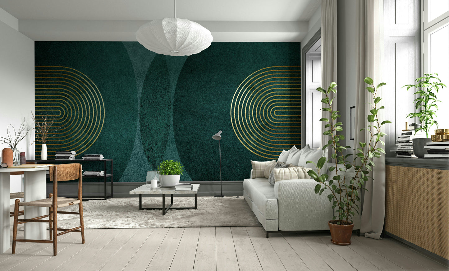 Modern Mid Century in Teal Wall Mural