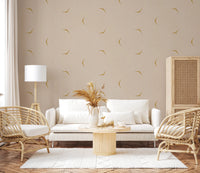 Modern Minimal Broken Lines Mustard Cream Wallpaper⁠