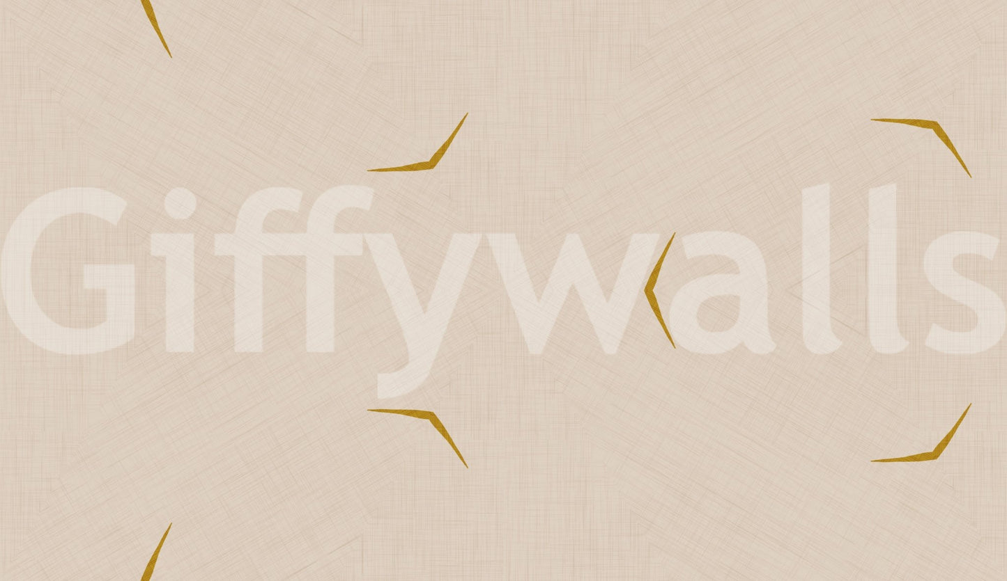 Modern Minimal Broken Lines Mustard Cream Wallpaper⁠