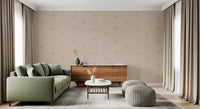 Modern Minimal Broken Lines Mustard Cream Wallpaper⁠