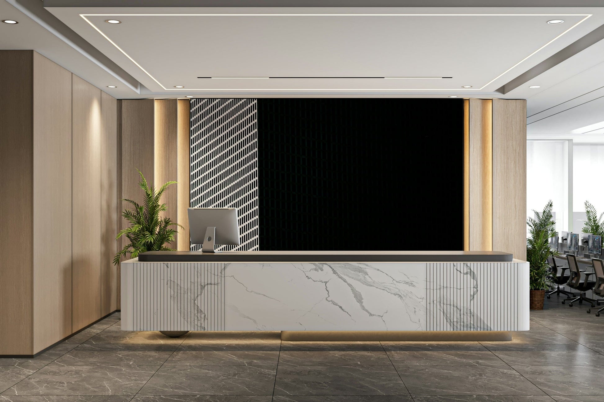 A classic office design wallpaper for walls.

