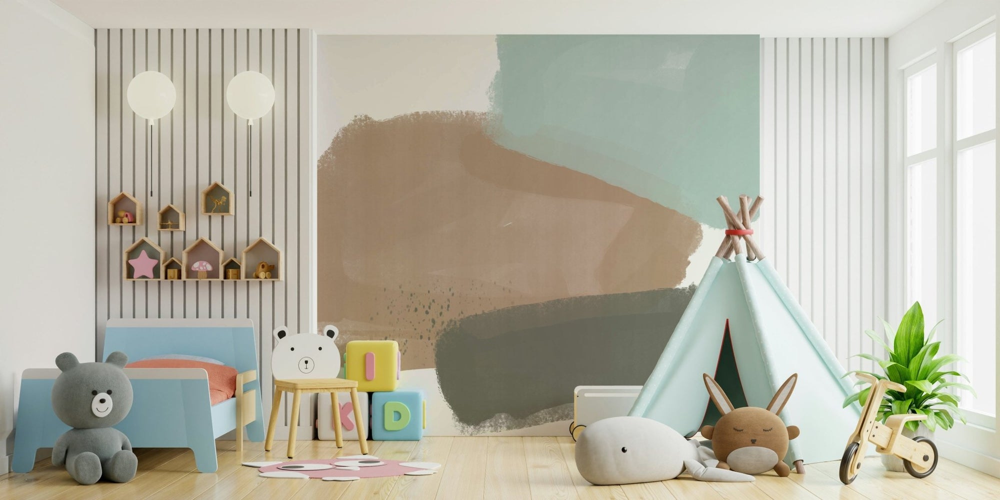 Sophisticated beige abstract design wallpaper for walls.