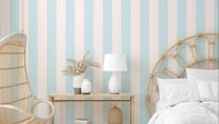 Stylish blue and beige wallpaper with modern lines

