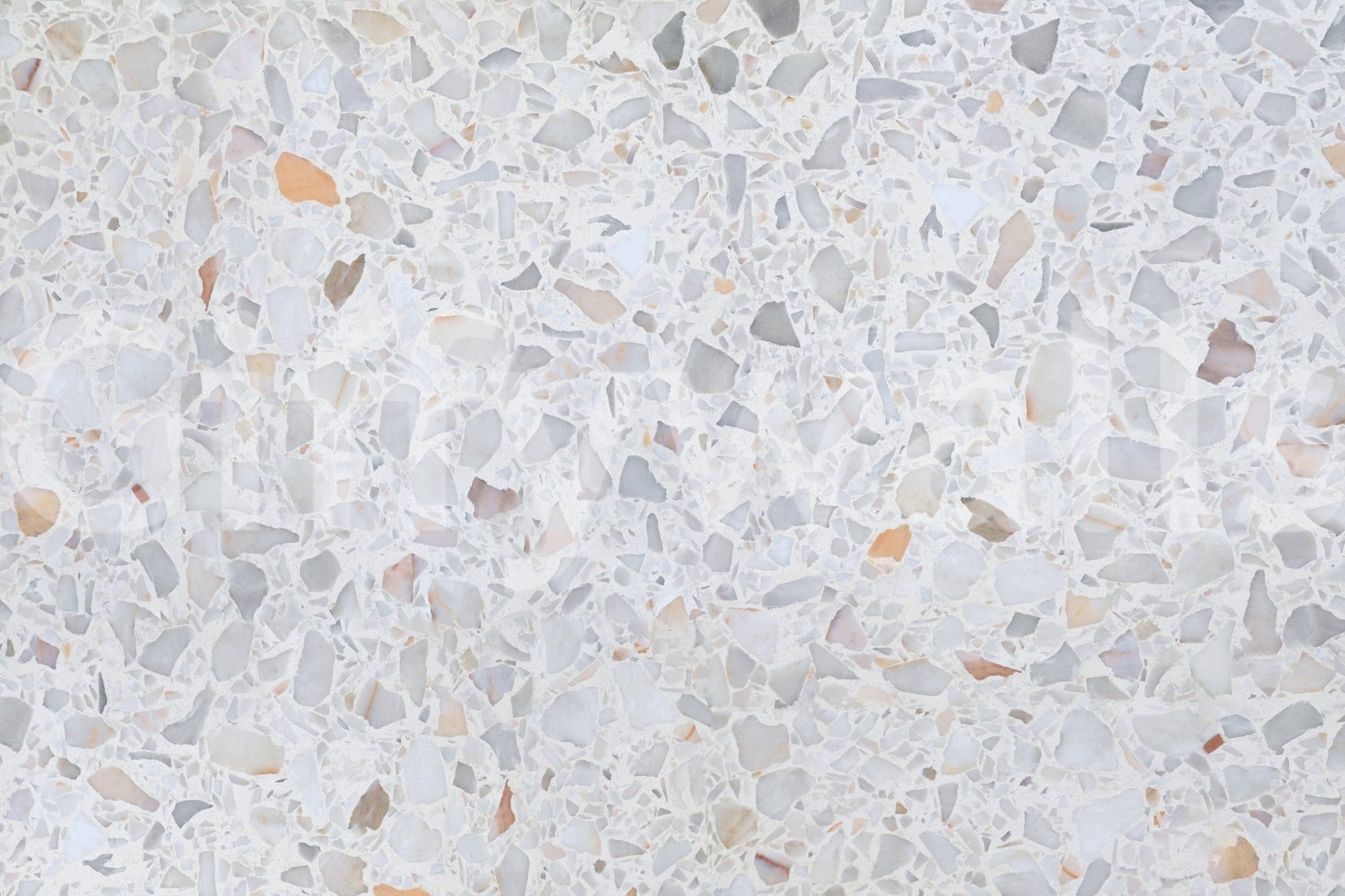 Grayscale Natural Marble terrazzo rock printed wallpaper.