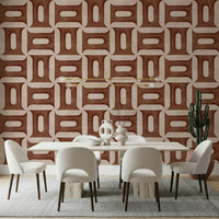 Modern Textured Geometries Copper Wallpaper⁠