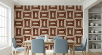 Modern Textured Geometries Copper Wallpaper⁠