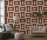 Modern Textured Geometries Copper Wallpaper⁠