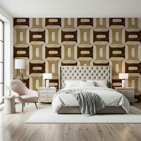 Modern Textured Geometries Earthy Wallpaper⁠