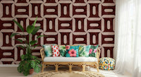 Modern Textured Geometries Wine Wallpaper⁠