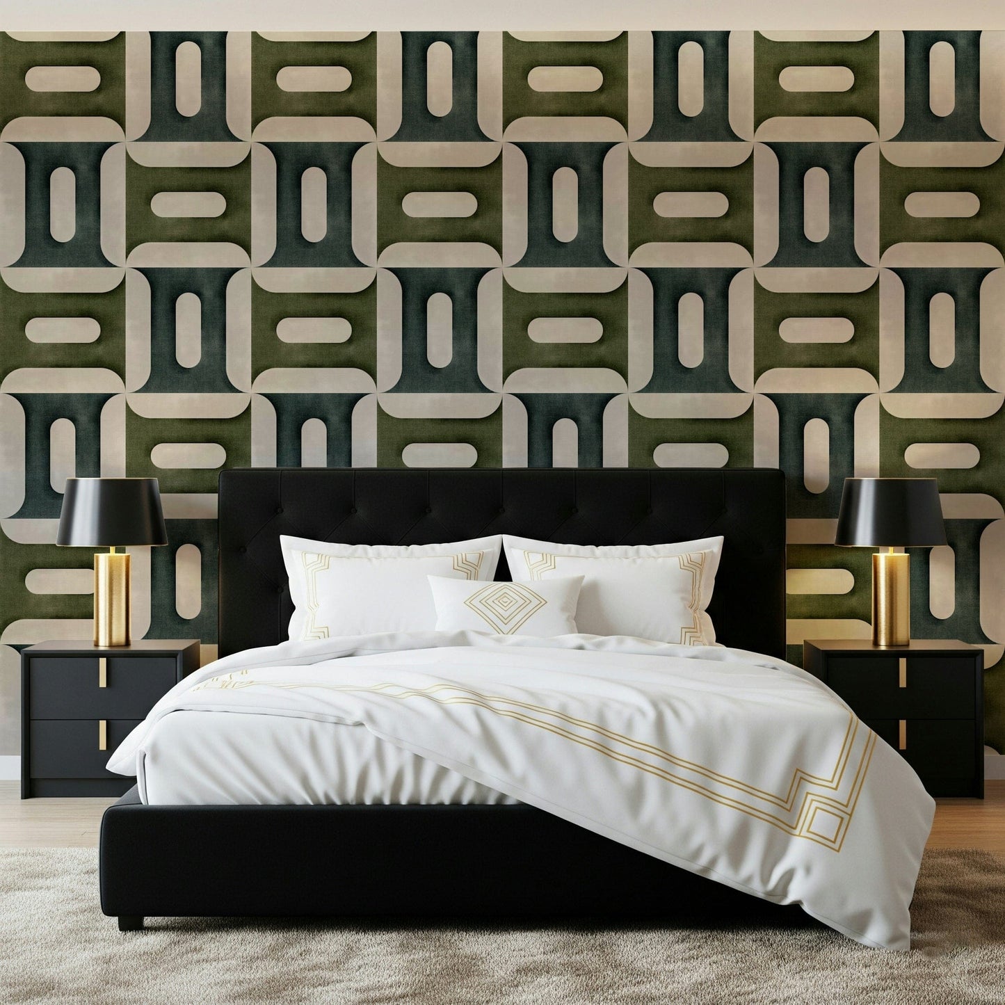 Modern Textured Geometries Winter Wallpaper⁠