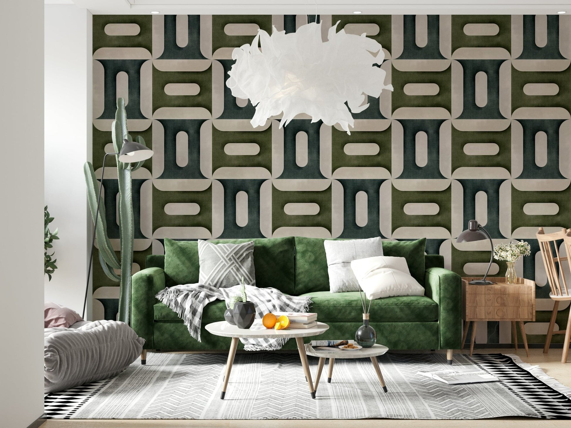 Modern Textured Geometries Winter Wallpaper⁠