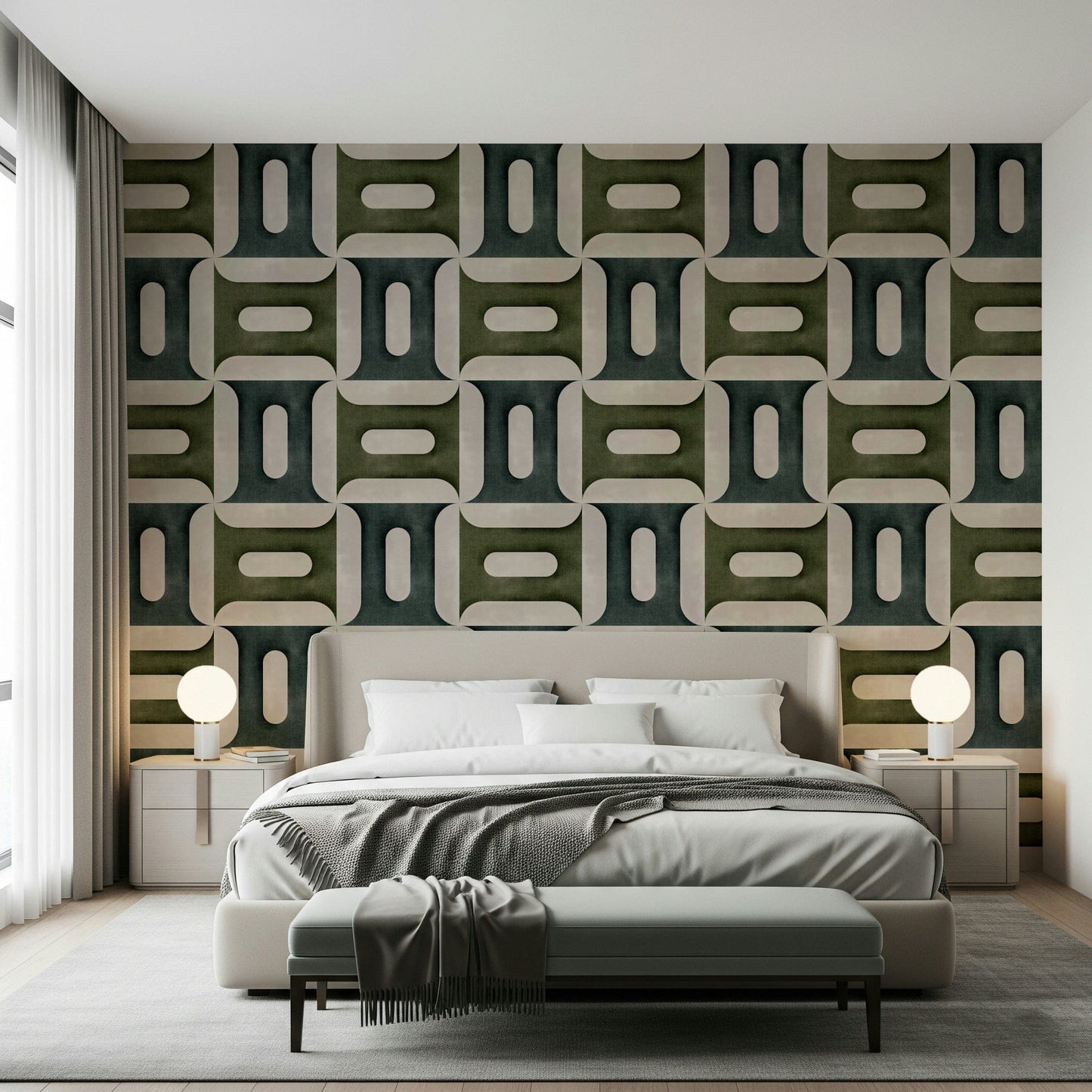 Modern Textured Geometries Winter Wallpaper⁠