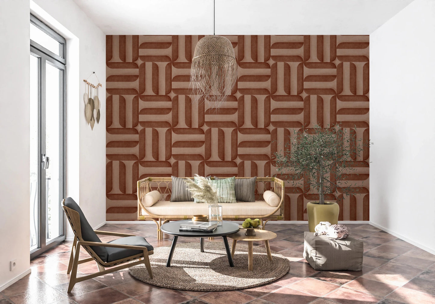 Modern Textured Signs Copper Wallpaper⁠