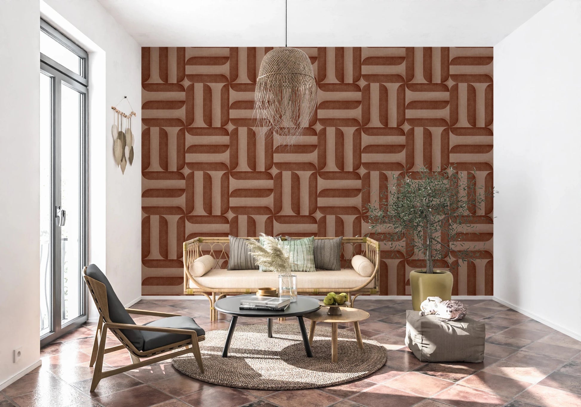 Modern Textured Signs Copper Wallpaper⁠
