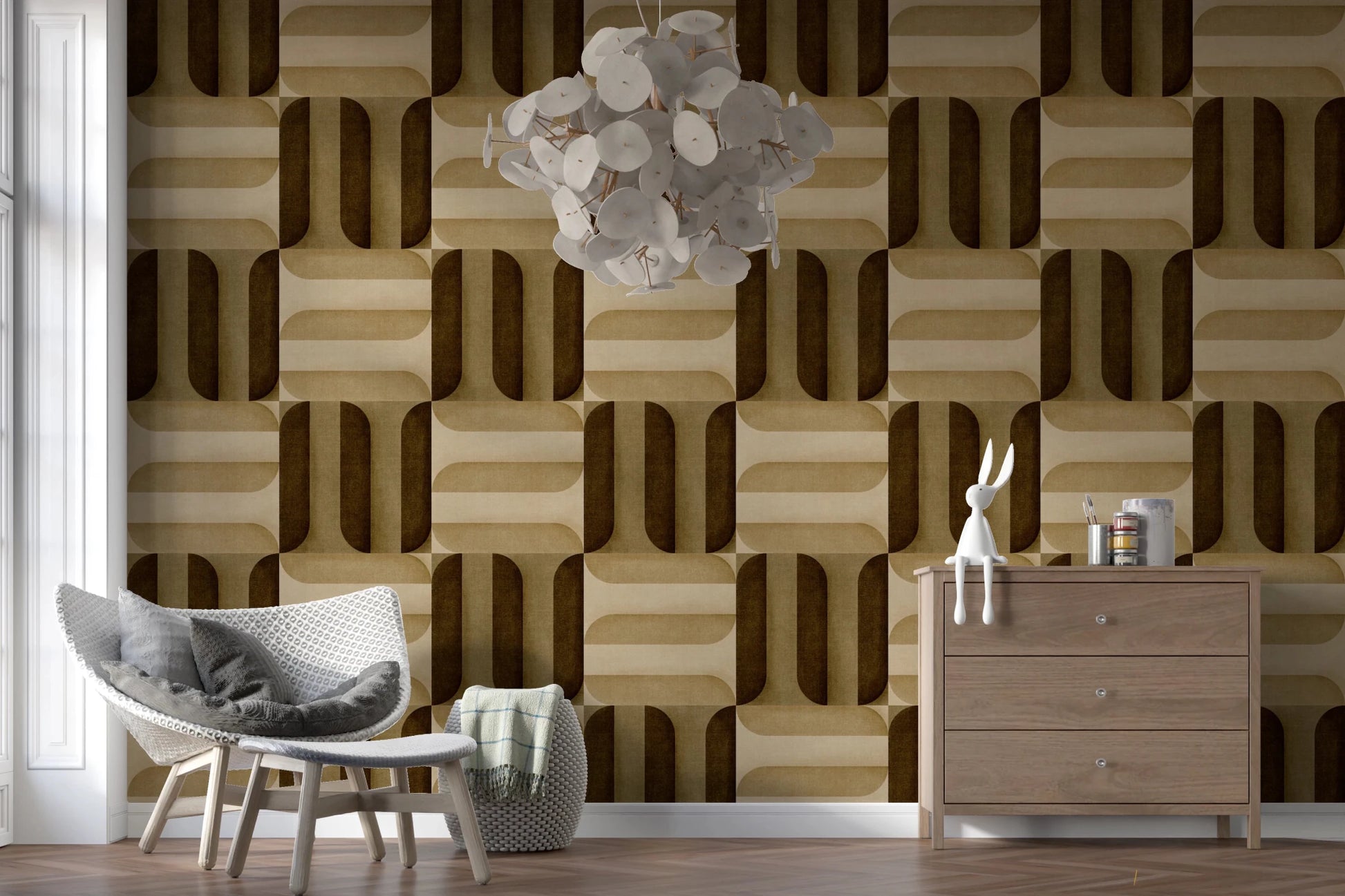 Modern Textured Signs Earthy Wallpaper⁠