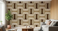 Modern Textured Tiles Earthy Wallpaper⁠