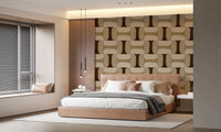 Modern Textured Tiles Earthy Wallpaper⁠
