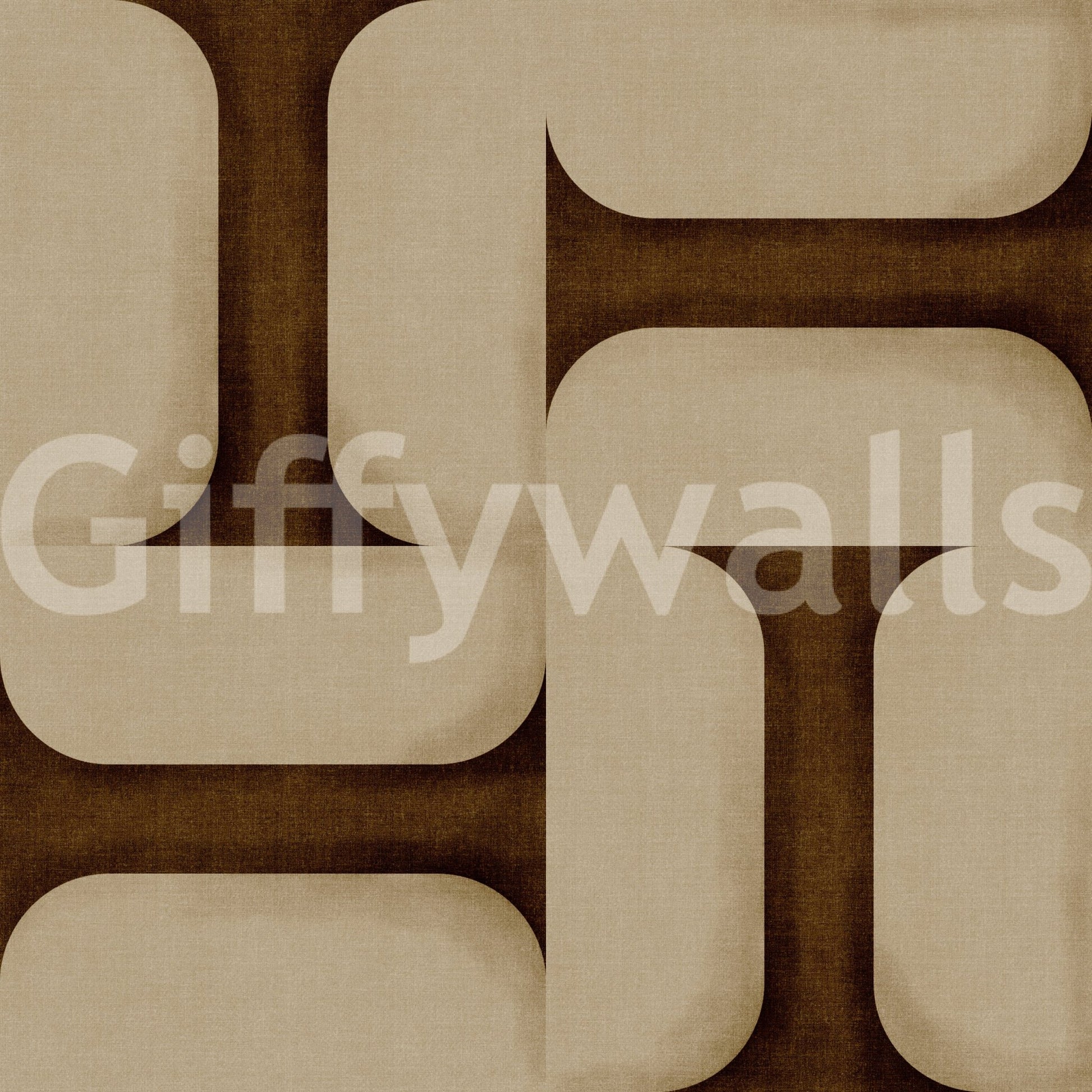 Modern Textured Tiles Umber Wallpaper⁠