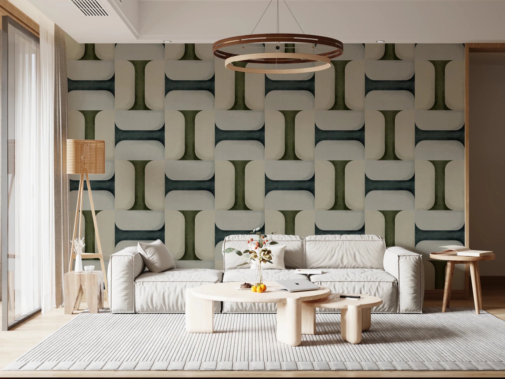 Modern Textured Tiles Winter Wallpaper⁠