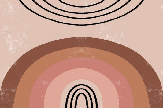 Brown Boho Kids Regenbogen Tapete Wandbild