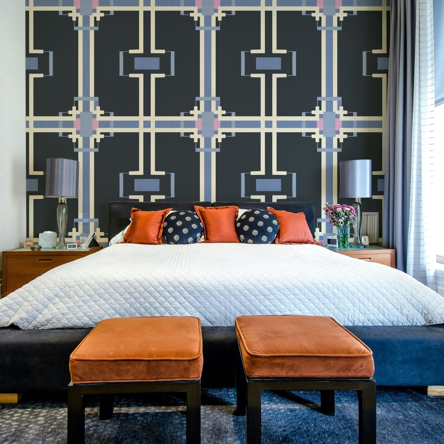 Color block wallpaper for walls

