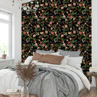 Wallpaper featuring monkeys, musical notes, and vibrant jungle elements.

