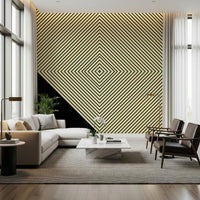 A high-contrast geometric wallpaper featuring a large diamond shape built from parallel diagonal lines.