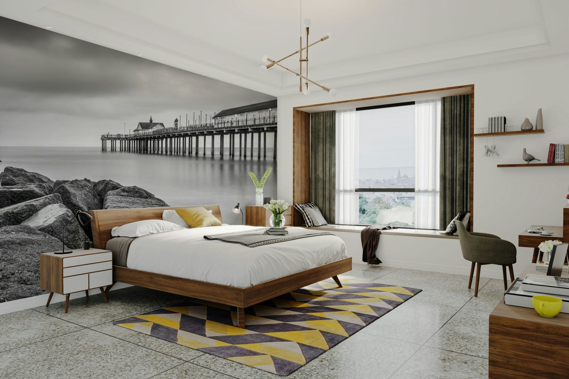 The sky is atmospheric, possibly cloudy or dramatic, enhancing the mood.
