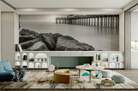 The mural covers a significant wall area, creating an immersive view.
