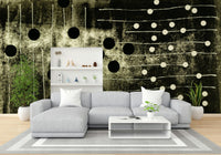 A calming abstract design wallpaper mural that defines a space.

