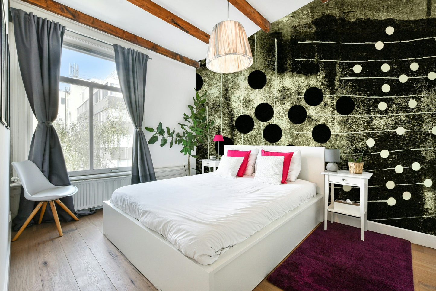 A beautiful modern art wall mural for a living room.

