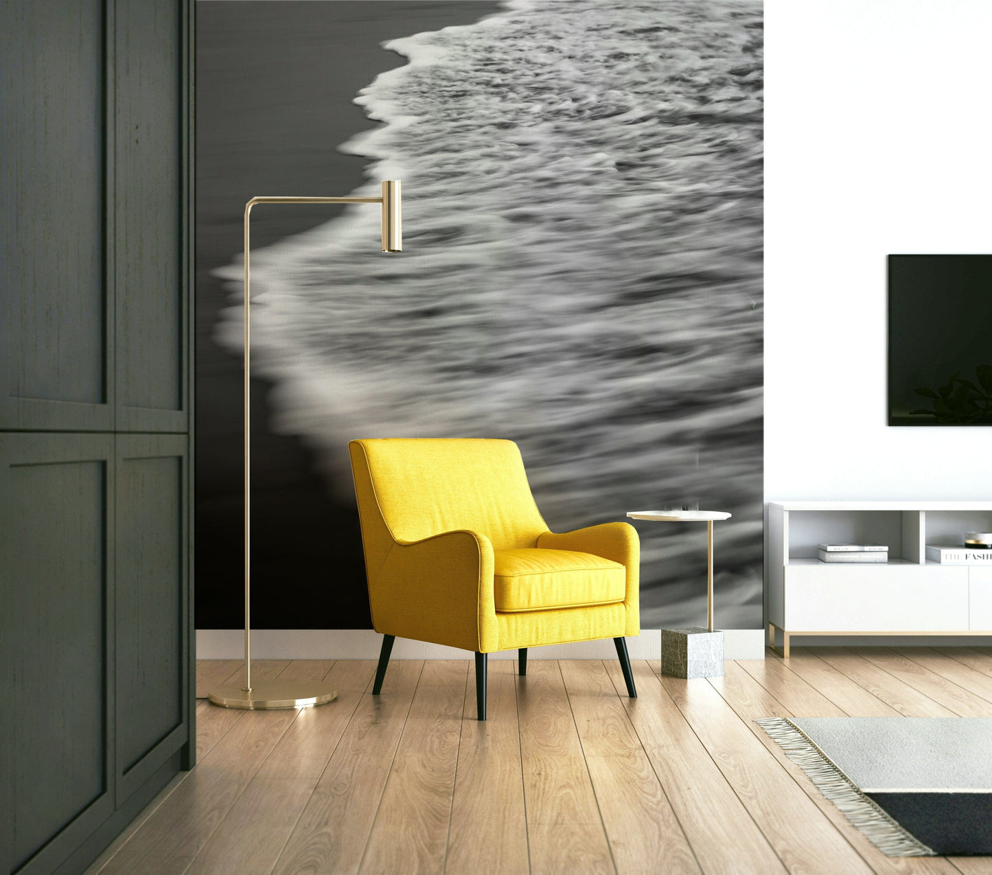 A spiritual shoreline home decor mural.