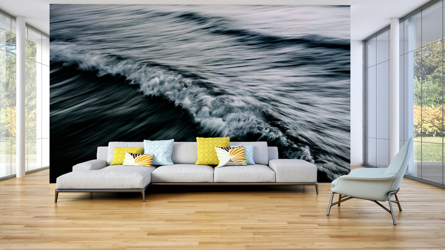 An artistic nature seascape mural for home decor.

