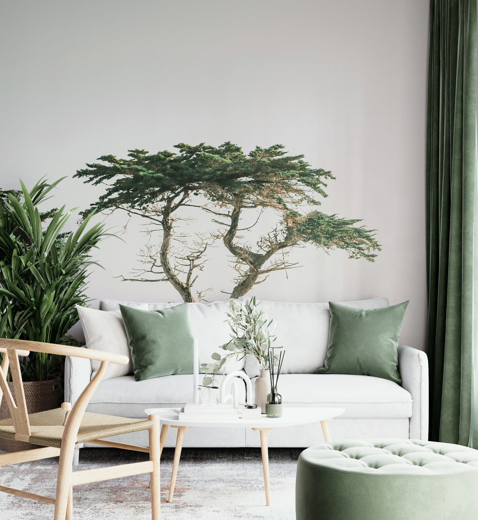 Monterey-inspired mural design for living rooms

