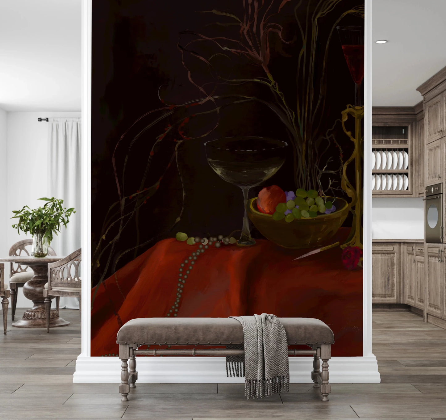 Moody Vintage Baroque Still Life Art Wall Mural