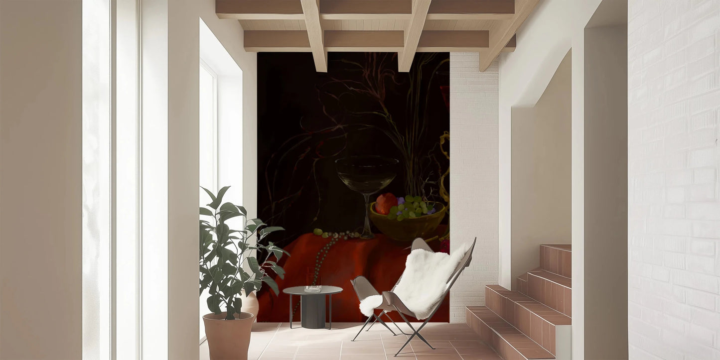 Moody Vintage Baroque Still Life Art Wall Mural