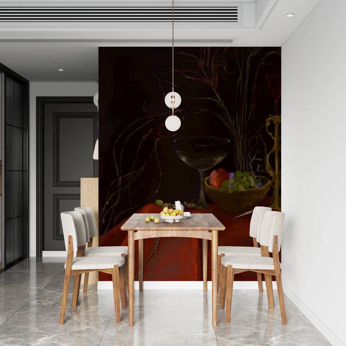 Moody Vintage Baroque Still Life Art Wall Mural