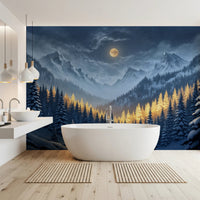 Moonlit Winterscape Wall Mural